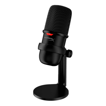 HyperX SoloCast, 14 mm Electret Condenser, Red LED, Black, Gaming Microphone