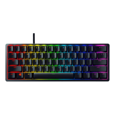 Huntsman Mini, RGB LED, Clicky Optical Purple Switch, Wired USB Type-C, Black, Mechanical Gaming Keyboard