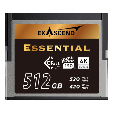 512GB CFX, 550 / 530 MB/s, 3D TLC, SATA 6Gb/s, CFast 2.0 Memory Card