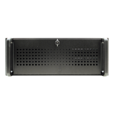 RMC-4S3-0-0-200-D, Aluminum Front Door, 3x 5.25&quot;, 1x 3.5&quot; Drive Bays, No PSU, E-ATX, Black, 4U Chassis