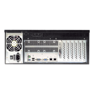 RMC-4S3-0-0-200-D, Aluminum Front Door, 3x 5.25&quot;, 1x 3.5&quot; Drive Bays, No PSU, E-ATX, Black, 4U Chassis