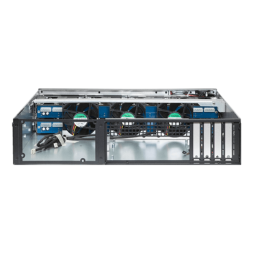 M-280HD-MATX, Black HDD Handle, 8x 3.5&quot; Hotswap Bays, No PSU, microATX, Black, 2U Chassis