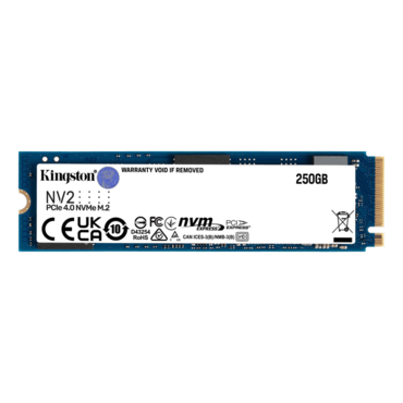 250GB NV2, 3000 / 1300 MB/s, 3D QLC NAND, PCIe NVMe 4.0 x4, M.2 2280 SSD