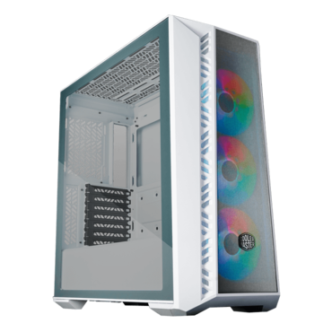 MasterBox 520 Mesh, Tempered Glass, No PSU, E-ATX, White, Mid Tower Case