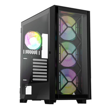 AIR 1000 Premium, Tempered Glass, No PSU, ATX, Black, Mid Tower Case