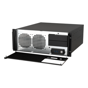 CX4200e, 20&quot; 4U Rackmount Chassis, ATX PSU, 240mm AIO Support, 2x 5.25&quot;, 2x 2.5&quot;, Black
