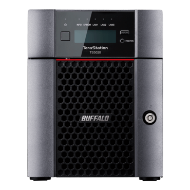 TeraStation™ 5420DN TS5420DN1602 (8TBx2 HDDs included), 4-bay NAS Server, Alpine AL524, 4-core 2.04GHz processor, 8GB DDR4 RAM, SATA 6Gb/s, 10GbLAN, 1GbLAN/ 2, USB 3.2 / 2, 100W PSU