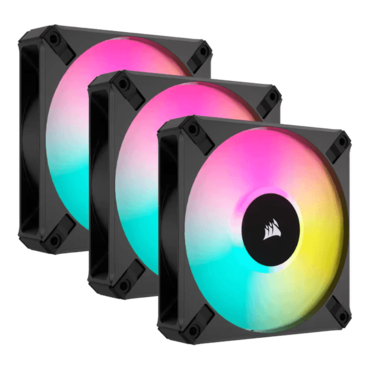 iCUE AF120 RGB ELITE 3 x 120mm, w/ Controller, RGB LEDs, 2100 RPM, 65.57 CFM, 34.1 dBA, Cooling Fans