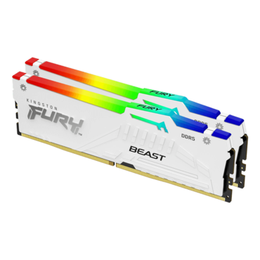 32GB (2 x 16GB) FURY™ Beast DDR5 6000MHz, CL40, White, RGB LED, DIMM Memory