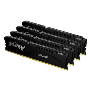 64GB (4 x 16GB) FURY Beast DDR5 5600MT/s, CL40, Black, DIMM Memory