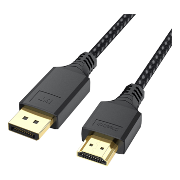DispalyPort to HDMI Cable 3ft, Dispaly Port DP to HDMI Cable Adapter Braided Cord Male to Male for Monitor HDTV Display Projector Compatible with Lenovo HP ASUS Dell and Other Brand