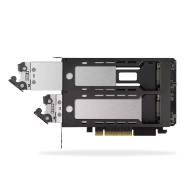 ToughArmor MB842MP-B, 2 Bay Removable M.2 NVMe SSD Mobile Rack for PCI Express Slot (PCIe Bifurcation required)