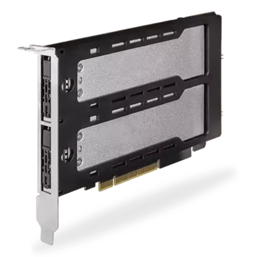 ToughArmor MB842MP-B, 2 Bay Removable M.2 NVMe SSD Mobile Rack for PCI Express Slot (PCIe Bifurcation required)