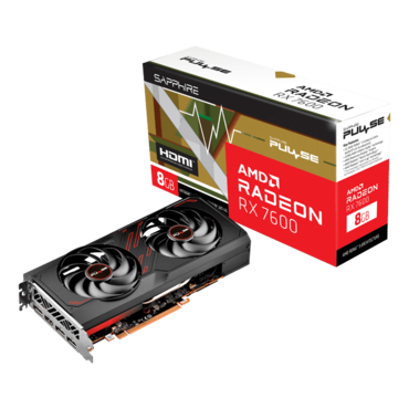 Radeon™ RX 7600 PULSE 8GB, 2355 - 2755MHz, 8GB GDDR6, Graphics Card