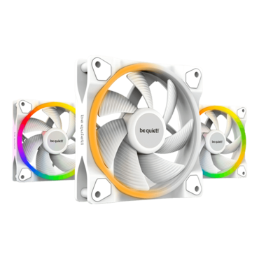 Light Wings White 3 x 120mm, w/ Controller, RGB LEDs, 1700 RPM, 41.51 CFM, 20.6 dBA, Cooling Fans