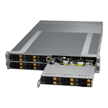 Supermicro GrandTwin A+ Server AS -2115GT-HNTR, Quad AMD EPYC™ 9004 Series Processors, NVMe/SATA, 4-Node, 2U Rackmount Server Computer