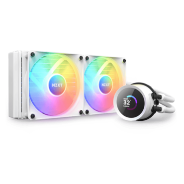 Kraken 240 RGB, White, w/ Controller, 240mm Radiator, Liquid Cooling System
