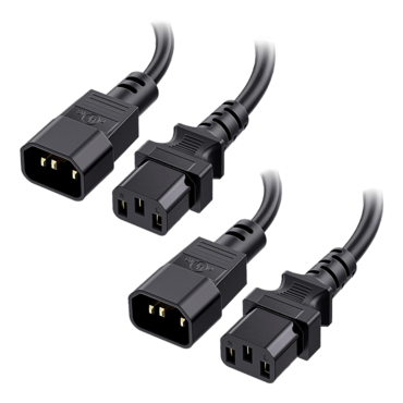 2-Pack Short Computer to PDU Power Extension Cord, Power Extension Cable 1 ft (IEC C14 to IEC C13 PDU Power Cord)