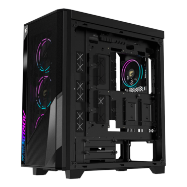 AORUS C500 GLASS, Tempered Glass, No PSU, E-ATX, Black, Mid Tower Case