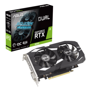 GeForce RTX™ 3050 DUAL-RTX3050-O6G, 1507 - 1537MHz, 6GB GDDR6, Graphics Card