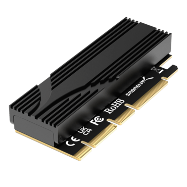 M.2 NVMe SSD to PCIe x16 Tool-Free Add-In Card with Heatsink