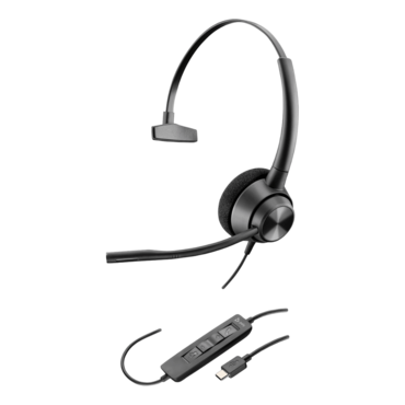 Poly EncorePro 310, Wired, Black, Headset - TAA Compliant