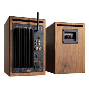 HD5-WAL, Wired/Bluetooth, Real Wood Veneer Walnut, 2.0 Channel Bookshelf Speakers