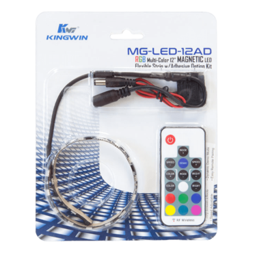 MG-LED-12AD RGB Multi-Color 12&quot; Magnetic LED Strip w/Adapter