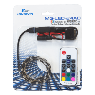 MG-LED-24AD RGB Multi-Color 24" Magnetic LED Strip w/Adapter