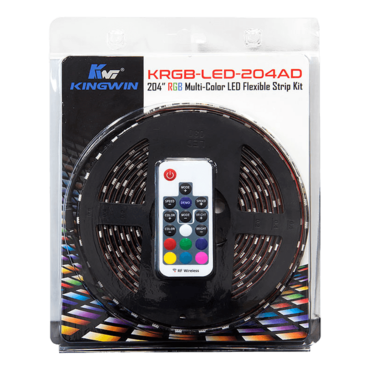 KRGB-LED-204AD Vivid RGB Multi-Color 204&quot; Flexible LED Strip Kit w/ Remote/Power Adapter