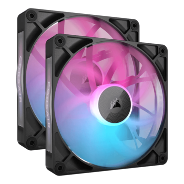 iCUE LINK RX140 RGB 2 x 140mm, w/ Controller, RGB LEDs, 1700 RPM, 94.5 CFM, 36 dBA, Cooling Fan
