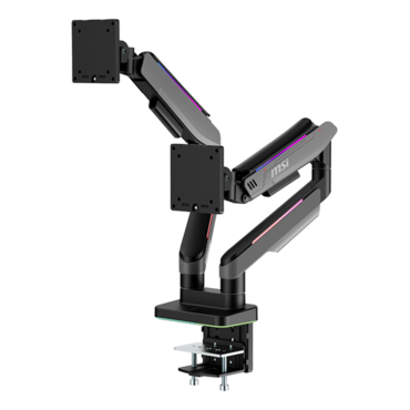 MPG MT201DR, 17&quot; - 35&quot; Screens, Matte Black/Painted Grey, RGB Double Monitor Arm