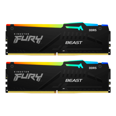 32GB (2 x 16GB) FURY™ Beast DDR5 6000MHz, CL36, Black, RGB LED, DIMM Memory