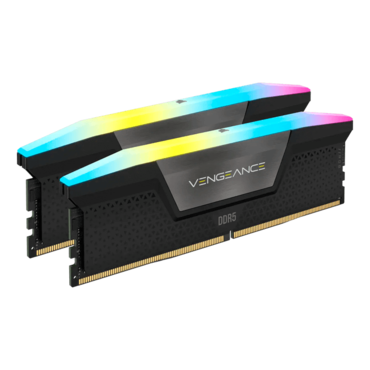 96GB (2 x 48GB) VENGEANCE® RGB DDR5 5200MT/s, CL38, Black, RGB LED, DIMM Memory