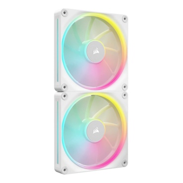 iCUE LINK LX140 RGB 2 x 140mm, White, w/ Controller, RGB LEDs, 2000 RPM, 84.7 CFM, 36 dBA, Cooling Fans