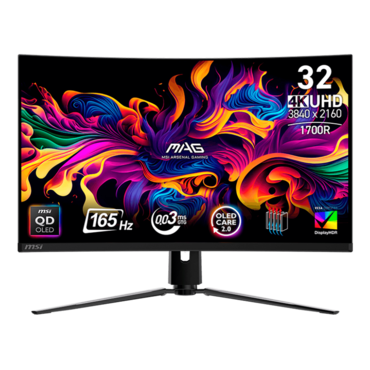 MAG 321CUP QD-OLED, Curved, 31.5&quot; QD-OLED, 3840 x 2160 (4K UHD), 0.03 ms, 165Hz, Gaming Monitor