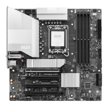 PRO B860M-A WIFI, Intel® B860 Chipset, LGA 1851, Thunderbolt™ 4, microATX Motherboard