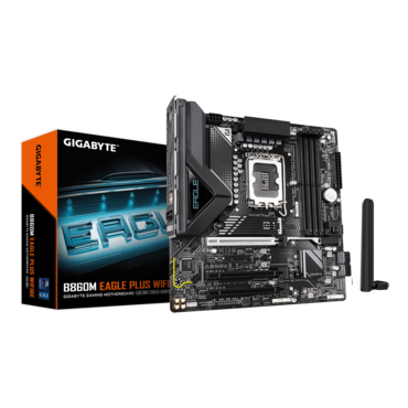 B860M EAGLE PLUS WIFI6E, Intel® B860 Chipset, LGA 1851, microATX Motherboard