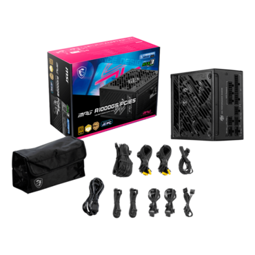 MPG A1000GS PCIE5, 80 PLUS Gold 1000W, Full Modular, ATX Power Supply