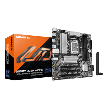 B860M DS3H WIFI6E, Intel® B860 Chipset, LGA 1851, microATX Motherboard