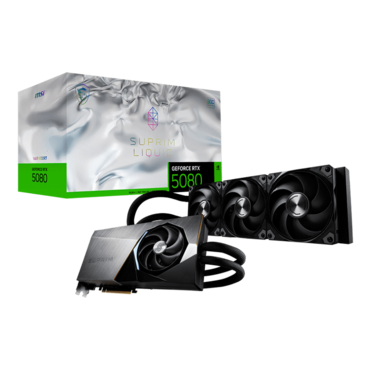 GeForce RTX™ 5080 16G SUPRIM LIQUID SOC, 2745 - 2760MHz, 16GB GDDR7, Graphics Card