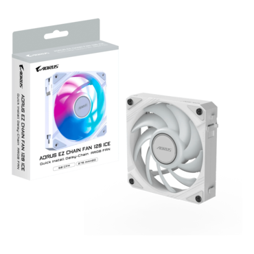 AORUS EZ CHAIN ICE 120mm, ARGB LEDs, 2000 RPM, 60 CFM, 29 dBA, Cooling Fan