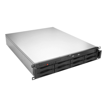 U-208SS, 8x 3.5&quot;/2.5&quot; Hotswap Bays, ATX, No PSU, Grey, 2U Chassis