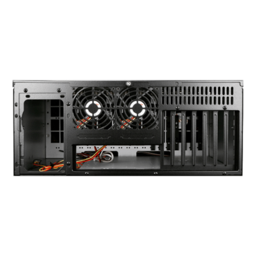 D-406L-EC, 6x 5.25&quot; + 2x 3.5&quot; Bays, E-ATX, No PSU, Black, 4U Chassis
