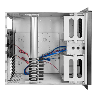 D-406-EC, 6x 5.25&quot; + 2x 3.5&quot; Bays, ATX, No PSU, Black, 4U Chassis