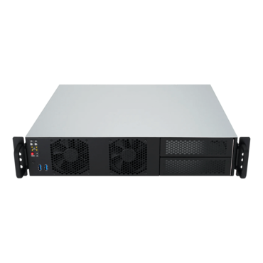 R200-015, 2x 5.25&quot; External Bays, 4x 3.5&quot; Internal Bays, No PSU, microATX, Black, 2U Chassis - TAA Compliant