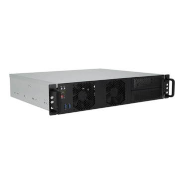 R200-015, 2x 5.25&quot; External Bays, 4x 3.5&quot; Internal Bays, No PSU, microATX, Black, 2U Chassis - TAA Compliant