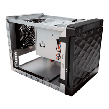 MS04-S315.H, 1x Slim ODD, 4x 3.5&quot;/2.5&quot; External Bays, 315W PSU, Mini-ITX, Black, Mini Tower Chassis - TAA Compliant