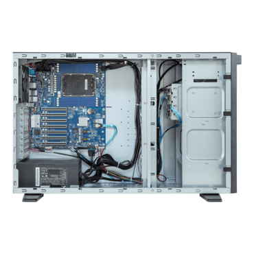 W773-W80, Tower, Intel® W790, 4x 3.5"/2.5" SATA Hotswap, 2x M.2, 8x DDR5, 2x 10Gb Ethernet, 2000W PSU