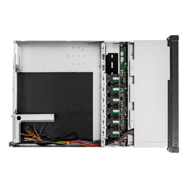 RS104-07-R750.OL.R, 1x Slim ODD, 4x 3.5&quot;/2.5&quot; External Bays, 2x 2.5&quot; Internal Bays, 750W PSU, EEB, Black/Grey, 1U Chassis - TAA Compliant